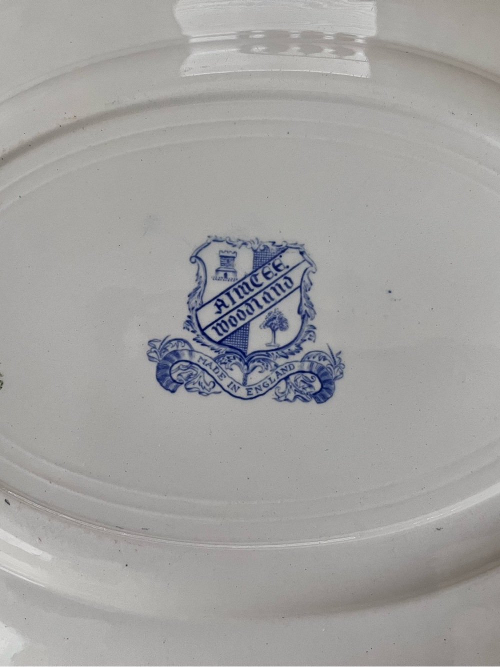 Blue and White Scenic Floral Ceramic Serving Platter - Picture 5 of 6
